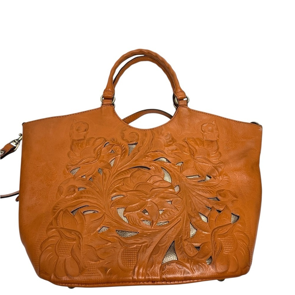 Patricia Nash valora crossbody satchel tooled leather purse - Picture 2 of 7